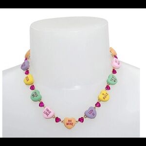 BETSEY JOHNSON Valentine Conversation Hearts Sweetheart Collar Necklace NEW NWT